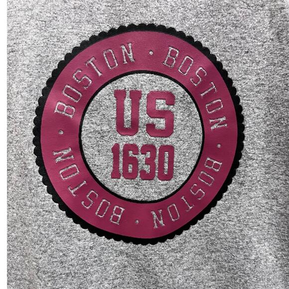 Boston Graphic Oversized Long Sleeve Crewneck Casual Shirt - Picture 3 of 4